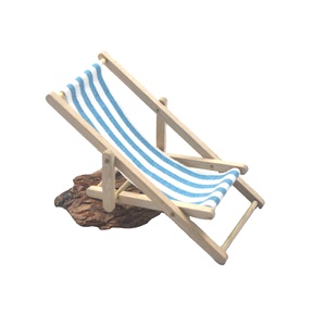 Miniatura 1:12 de Silla de Playa Plegable de Lona para Casa de Muñecas, Juguete Decorativo, Silla de Descanso - Product Image 1
