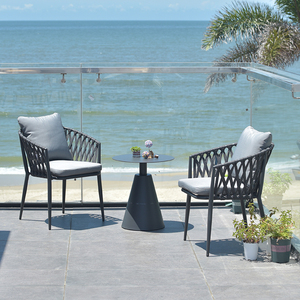 Barato restaurante café bistró cuerda tejido al aire libre 6 + 1 Juego de comedor - Product Image 5