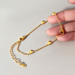 Pulsera de Latón Moderna con Forma de Corazón para Mujer, Regalo de Compromiso, Boda, Chapada en Oro de 18K y Rodio - Product Image 2