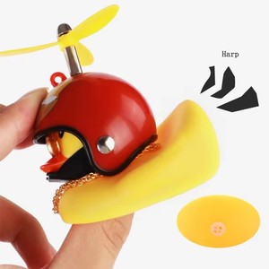 Vélo Moto <span class=keywords><strong>Voiture</strong></span> Accessoires Décoratifs Canard Jaune avec Ventilateur Mini Canard Clignotant Lumière Jouet <span class=keywords><strong>Casque</strong></span> Décoration Canard - Product Image 4