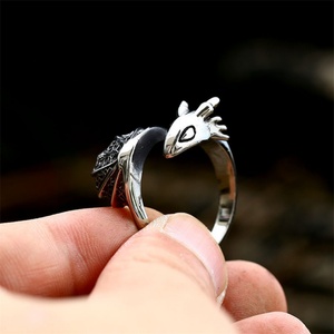 New Arrival Jewelry Stainless Steel Flying Dragon Hoop <b>Ring</b> Casting <b>Rings</b> <b>Men</b> - Product Image 3