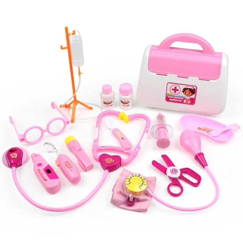 Children's Doctor's Medical Box Toy Set with Heartbeat Sound and Light Stethoscope for Boys and Girls Play