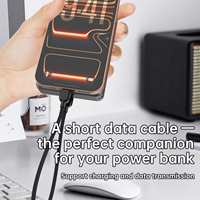 Câble USB-C court portable ASPOR 20 cm, câble de données Type-C vers Type-C à charge rapide PD 60W, cordon de téléphone portable 2-en-1