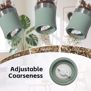 Moulin à sel et à poivre manuel réglable en plastique RPET, nouveau design, gadgets de cuisine portables, moulin à épices manuel 38 ml, céramique personnalisée PC - Product Image 4