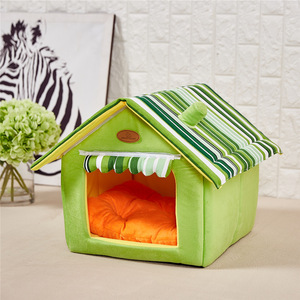 Abnehmbare und wasch bare Baumwoll-Haustier hütte im modernen Stil Katzen-und Hundehütte mit festem Muster bett und Käfig-Haustier bedarf - Product Image 5