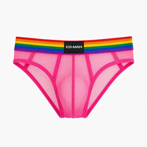 Sous-vêtements sexy pour hommes, style clubbing, jockstrap en maille transparente, taille basse, avec ceinture arc-en-ciel et poche en U, pour adolescents - Product Image 2
