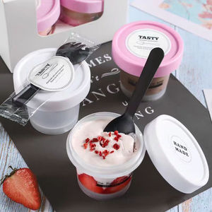 Contenant Mini-Gobelet en Plastique PP Jetable de Luxe 100 ml, Qualité Alimentaire, Givré <span class=keywords><strong>pour</strong></span> <span class=keywords><strong>Yaourt</strong></span>, <span class=keywords><strong>Crème</strong></span> Glacée, Gelée et Pouding - Product Image 1