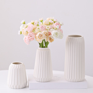 Minimalist White Bisque Ceramic <b>Vase</b> <b>Set</b> With Natural Unglazed Finish for Home Decor Accent Wholesale Use - Product Image 4