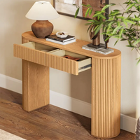 Meuble de salon personnalisé, console avec dessus en marbre et tiroirs
