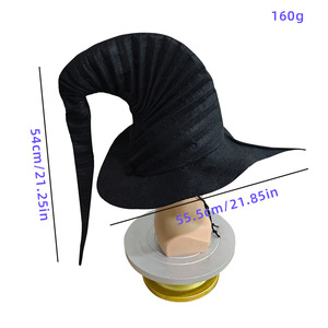 Sombrero <span class=keywords><strong>de</strong></span> Bruja para Disfraz <span class=keywords><strong>de</strong></span> Halloween para Adultos - Sombrero <span class=keywords><strong>de</strong></span> Bruja con Espiral Fruncida para Disfraces y Cosplay - Product Image 6