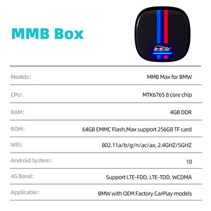 JoyeAuto MMB <span class=keywords><strong>CarPlay</strong></span> AI Box - Android 10 per <span class=keywords><strong>BMW</strong></span> IDrive6-8 | Fabbrica <span class=keywords><strong>CarPlay</strong></span> mantenuto | Scatola Video multimediale 4K - Product Image 5
