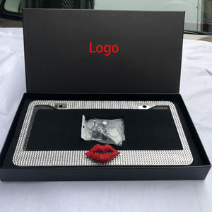 Kim cương đỏ môi xe tấm giấy phép khung Shining Diamond Studded chúng tôi tiêu chuẩn tấm giấy phép khung - Product Image 4