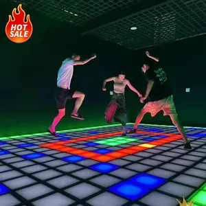 Best-Selling Active Game Led Floor 30x30cm Hopping Lattice Light Activate Game Interactive Led Dance Floor For Kid Games