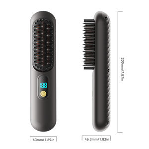 Lisseur à cheveux sans fil Peigne chauffant Brosse électrique professionnelle Fer à lisser Peigne de soin des cheveux à ions négatifs - Product Image 1