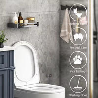 Bidet moderne avec robinets thermostatiques à débit d'eau réglable, garantie de 5 ans - Pulvérisateur de toilette mural en plastique ABS