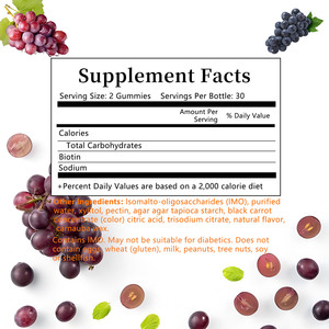 Wellbody OEM/ODM Biotin Gummies Beauty Supplement for Skin Whitening Support Healthy <b>Metabolism</b> 5000mcg Biotin Gummies - Product Image 4