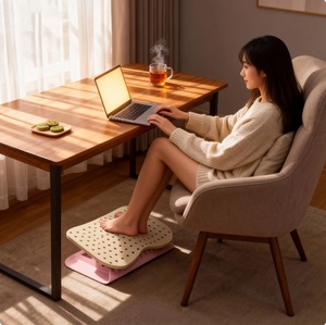 Reposapiés Ergonómico Ajustable de 6 Niveles - Diseño con Orificios de Ventilación, Reposapiés Bajo Escritorio, Material PP Duradero, Ideal para Uso en Oficina - Product Image 1