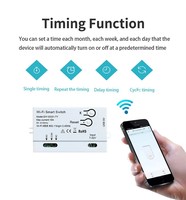 Module de relais intelligent Tuya WiFi 433 MHz USB 5V 7-32V 220V 1 canal 10A pour porte de garage compatible Alexa Google Home
