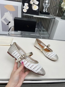 Zapatos de Bailarina ALAIAs Originales, de Malla, Lujosos, para Mujer, con Brillo, Parte Superior de Cuero Genuino, Planos - Product Image 6