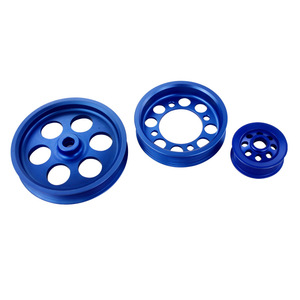 Poyracing - Polea de Correa en V de Aleación de Aluminio, 30 mm de Diámetro Interior, 2 Ranuras, Azul, para Toyota Supra JZA80 2JZG - Product Image 4