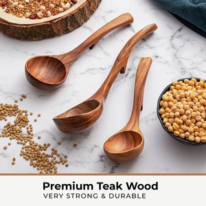 Bán Buôn 3Pcs Súp Muỗng Múc Gỗ Tếch Đồ Dùng Nhà Bếp Thiết Lập Đồ Dùng Nấu Ăn Bằng Gỗ Đồ Dùng Nhà Bếp Bằng Gỗ Muỗng Đặt - Product Image 6