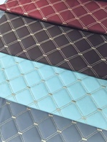 Tissu composite en cuir PVC et polyester, motif en losanges à points de couture 3D, couleur personnalisée, épaisseur et forme de point de couture