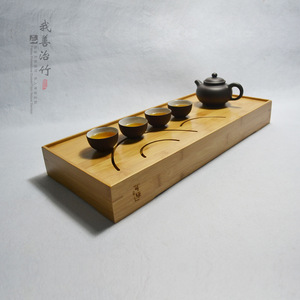 Bamboo Gift Box Rectangle Custom Made Wood Material For Tea Set Packaging With Logo Printing Option - Product Image 4