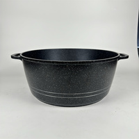 Marmite à soupe en aluminium moulé sous pression de 40 cm, revêtement antiadhésif en granit, support en silicone, design classique, en métal
