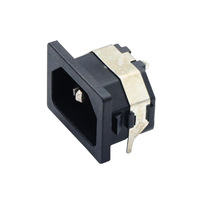 Alimentation électrique AC industrielle HC-99 C14 à trois broches, type carte, à trois pôles, avec coque en fer et pieds fixes