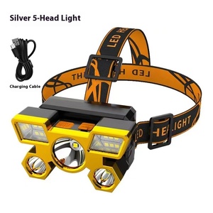 High Quality Strong <b>Light</b> Headlamp Long <b>Battery</b> Life Rechargeable Five Head Aircraft Lamp Head Mounted Outdoor Mine Lamp - Product Image 6