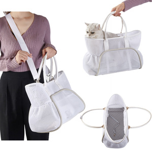In Stock Large Capacity Fashionable Portable Handbag Pure White PU Cat and <b>Dog</b> Backpack Wholesale Pet Carriers for Outings - Product Image 3
