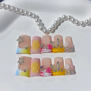 <span class=keywords><strong>Uñas</strong></span> acrílicas al por mayor puro hecho a mano <span class=keywords><strong>3D</strong></span> Duck Bill <span class=keywords><strong>Hello</strong></span> <span class=keywords><strong>Kitty</strong></span> Diamond Custom Press on Nails - Product Image 5