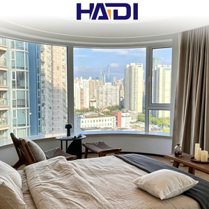 Fenêtre en <span class=keywords><strong>baie</strong></span> en aluminium sur mesure <span class=keywords><strong>haut</strong></span> <span class=keywords><strong>de</strong></span> <span class=keywords><strong>gamme</strong></span> HAIDI pour maison, double vitrage trempé, insonorisée, fenêtres en arc soudées sans joint - Product Image 1