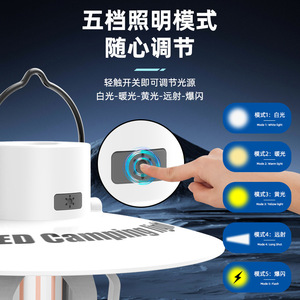 <b>LED</b> <b>Camping</b> <b>Lantern</b> 10W USB Rechargeable Type C Magnetic Light For Outdoor <b>Camping</b> Tent Use - Product Image 5