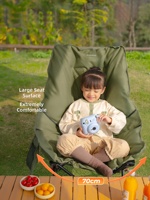 Chaise longue de camping pliable et inclinable, avec coussin épais et rembourré, comme un canapé, chaise portable pour pique-nique, plage, jardin