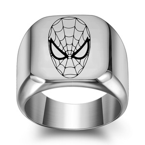 Spider-Man Mask 304 Stainless Steel <b>Ring</b> 18mm Square Men's Fashion Jewelry Gift - Product Image 3