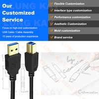 LUNG KAY 0,3 m 0,5 M 1m 2M Usb3.0 a macho B Cable macho Conector chapado en oro Transferencia DE DATOS Usb 3,0 Cable de impresora