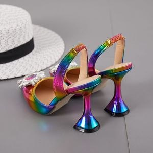 Sandalias de Tacón Alto de 11.5cm <span class=keywords><strong>para</strong></span> Mujer, Color Arcoíris, Diseño de Copa de Vino, Tacones Súper Altos, <span class=keywords><strong>Zapatos</strong></span> de Mujer Sexys Talla Grande 42 - Product Image 4