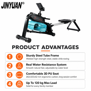 เครื่องกรรเชียงบกแบบพับได้ รุ่น JY-587 พร้อมจอ LCD แสดงผล วัดแรงต้านน้ำ สำหรับออกกำลังกายที่บ้าน ขายดีจากโรงงาน - Product Image 2