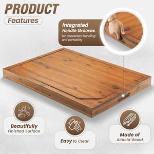 ガスStovetop電気ストーブトップカバーガスバーナー木製キッチンシンクカバーカウンタースペース装飾トレイアカシアヌードルボード - Product Image 4