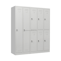 Armario Metálico Resistente de 4/6 Puertas para Almacenamiento de Ropa, Casilleros de Acero Laminado en Frío para Vestidores, Gimnasios y Trabajadores