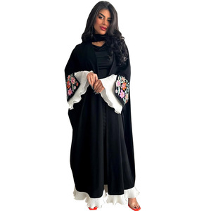 Abaya Elegante di Dubai <span class=keywords><strong>Meva</strong></span> con Ricami Fatti a Mano, Vestito Lungo da Donna, Kaftan Vanita Musuman Turki, Abito Musulmano all'Ingrosso - Product Image 6
