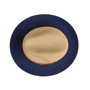Chapeau Fedora en laine bleue, couronne classique structurée, décontracté, pour l'extérieur, pour homme - Product Image 1