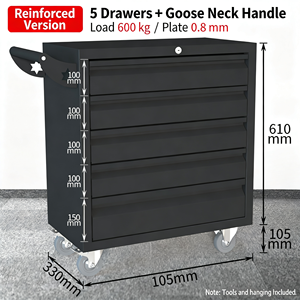Armoire à outils robuste pour garage, armoire de rangement en acier à double porte avec serrure, étagères réglables pour atelier, mécanicien - Product Image 1