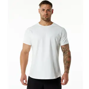 wholesale gym causal cotton sports fitness wear plus size men's t-shirt custom plain slim fit t shirt for men