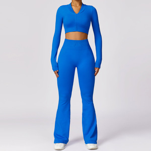 All'ingrosso 2 pz set da palestra da donna senza soluzione di continuità attiva abbigliamento sportivo da allenamento traspirante da Yoga per Fitness <span class=keywords><strong>Gym</strong></span> - Product Image 3