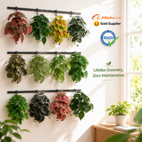 Mur intérieur décoratif faux palnt feuilles vertes artificielles pour arrangement mural de verdure pour la décoration de la maison