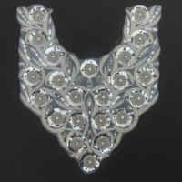 Col en dentelle feutrée brodé personnalisé 3D avec perles et sequins pour robe de mariée, garniture de col, applique de mode à coudre, patch brodé