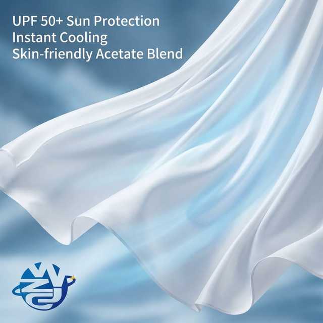 UPF 50+ Instant Cooling Breathable Lightweight Acetate Fabric Ice Shell Skin Friendly for Sun Protection Clothing Outdoor