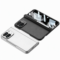 Pour Google Pixel 10 Pro Fold : Étui de protection rigide en cuir uni avec verre trempé pour écran, compatible avec le support magnétique à charnière pour Pixel 9 Pro Fold